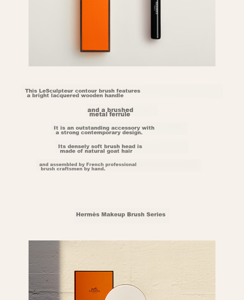 HERMES Blush Brush, Beauty Tool, Goat Hair Makeup Brush, Intense Cosmetics, Birthday Gift for Women, Gift for Girlfriend 3