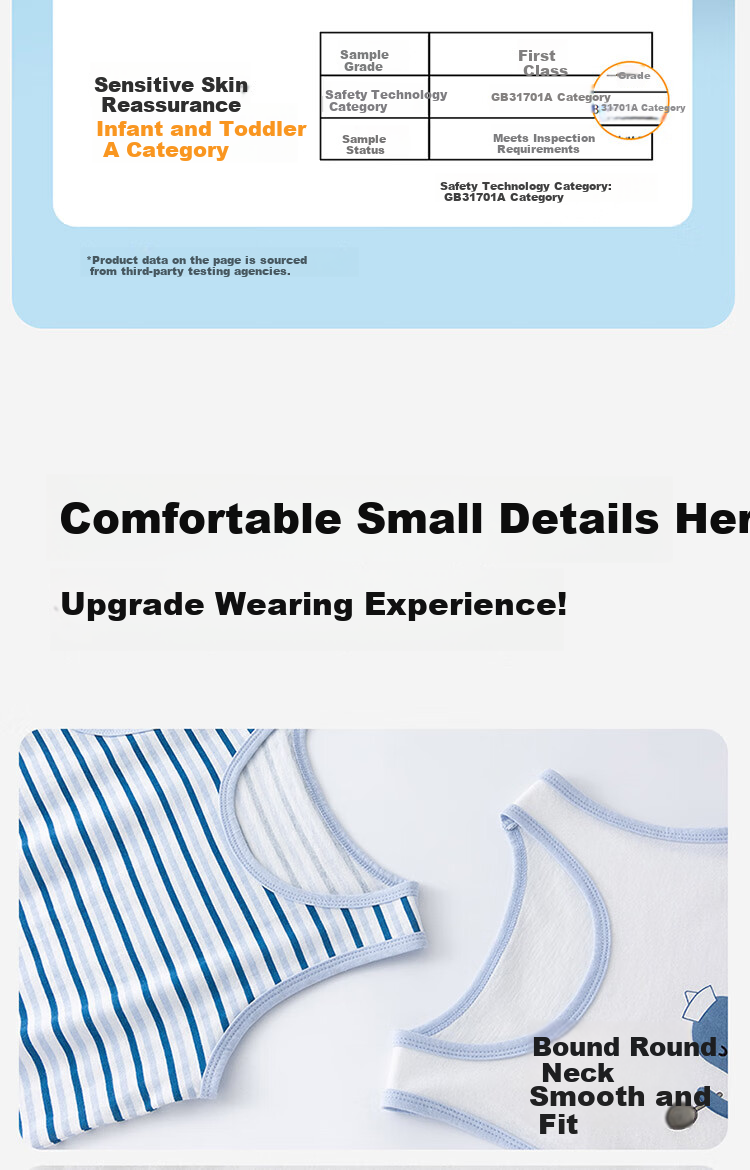 Dingguagua Children's Thin Cotton Undershirt Vest for Boys, Summer Lightweight Undershirt, Pack of 2, Combination Two 120 10