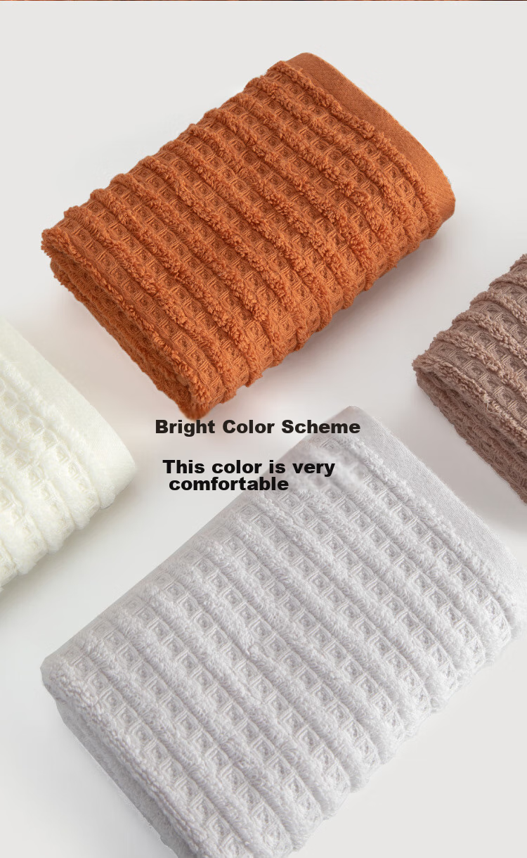 GGT Men's Pure Cotton Towel, Face Washing Home Use, All-Cotton Hand Towel, Absorbent Bath Towel for Adults, Face Cloth, Yinshu + Light Yellow 5