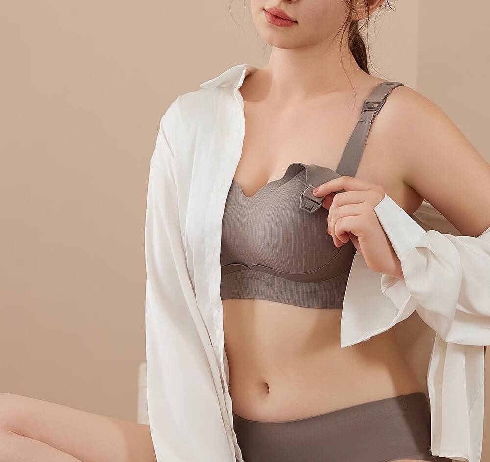 FENYE Maternity Nursing Bra, Comfortable Postpartum Breastfeeding Brassiere, Push-Up And Anti-Sagging Bra for Pregnant Women, 3XL 2
