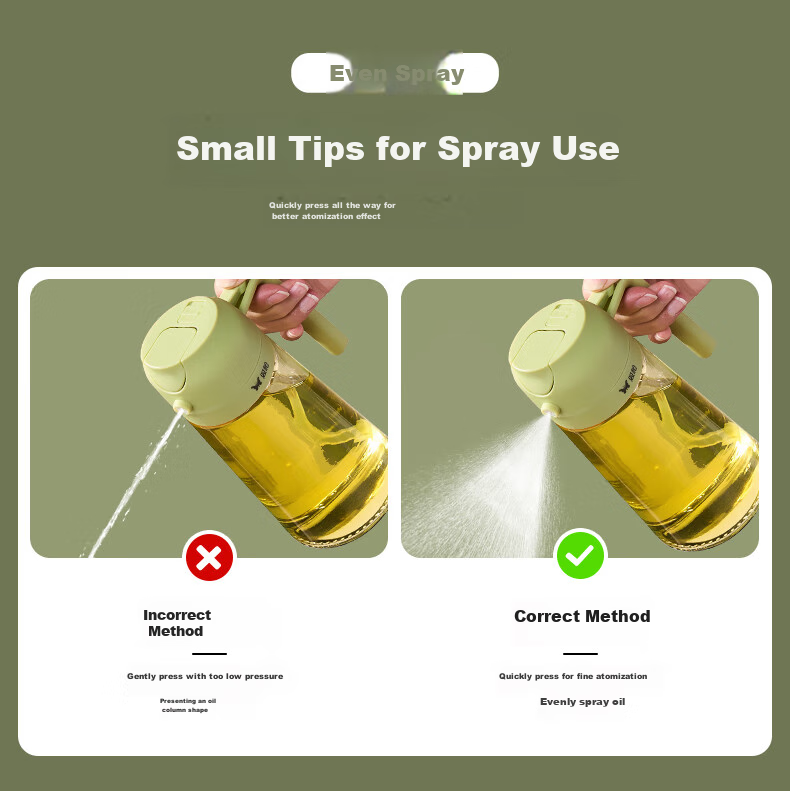 Suncha Oil Dispenser, Oil Pouring And Spraying All-In Glass Oil Bottle for Cooking Oil, Kitchen Use, Non-Drip, Olive Gree 1