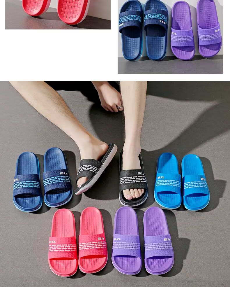 Warrior Solid Color Simple Couple Slippers Bathroom Indoor Outdoor Fashion Durable Soft Sole Outdoor Beach Sandals Men's HL01801 Black Size 41 16