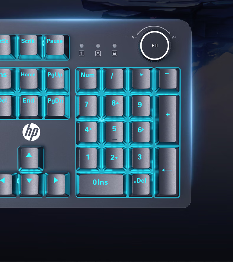 HP K10G Mechanical Keyboard with Blue Switches, Wired Keyboard for Gaming, E-Sports, Office Work And PUBG, 104 Keys Full-Size Compatible with Laptops And Desktop Computers, Full Anti-Ghosting 21