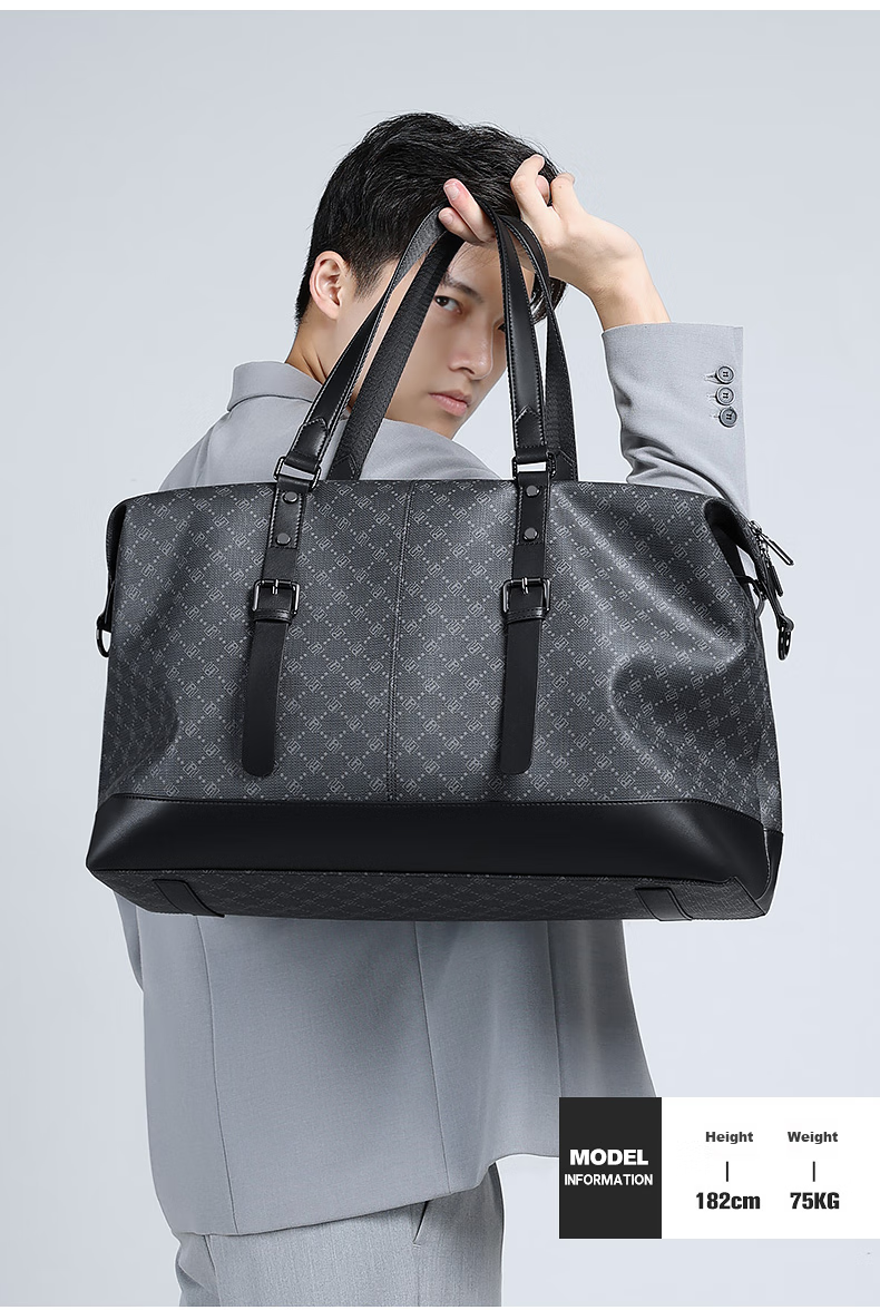 POLO Travel Bag, Men's Handbag, Luggage Bag, Gym Bag, Business Trip Large Capacity Suitcase, Storage Bag, Black 4