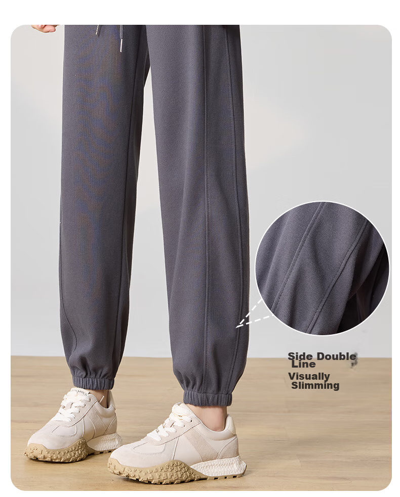 LangSha High-Waisted Cotton Sweatpants for Women, Spring And Autumn Slim-Fit Joggers with Elastic Cuffs, Comfortable Breathable Straight-Leg Running Pants 8