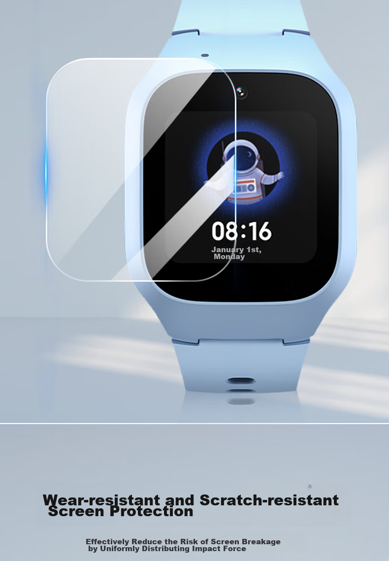 ESCASE [Three-Piece Deluxe Set] Xiaomi Mii Rabbit Children's Smartwatch 5C/6C/C7A Tempered Glass Screen Protector, Auto-Adhesive, Fingerprint-Resistant Glass Film 3