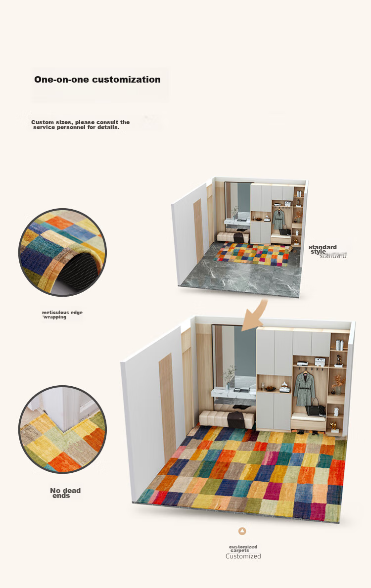 ZHUJUN American Retro Entrance Mat, Hallway Carpet, Doormat, Living Room Entrance Mat, Dust-Removing, Dirt-Resistant, Non-Slip Foot Mat 7