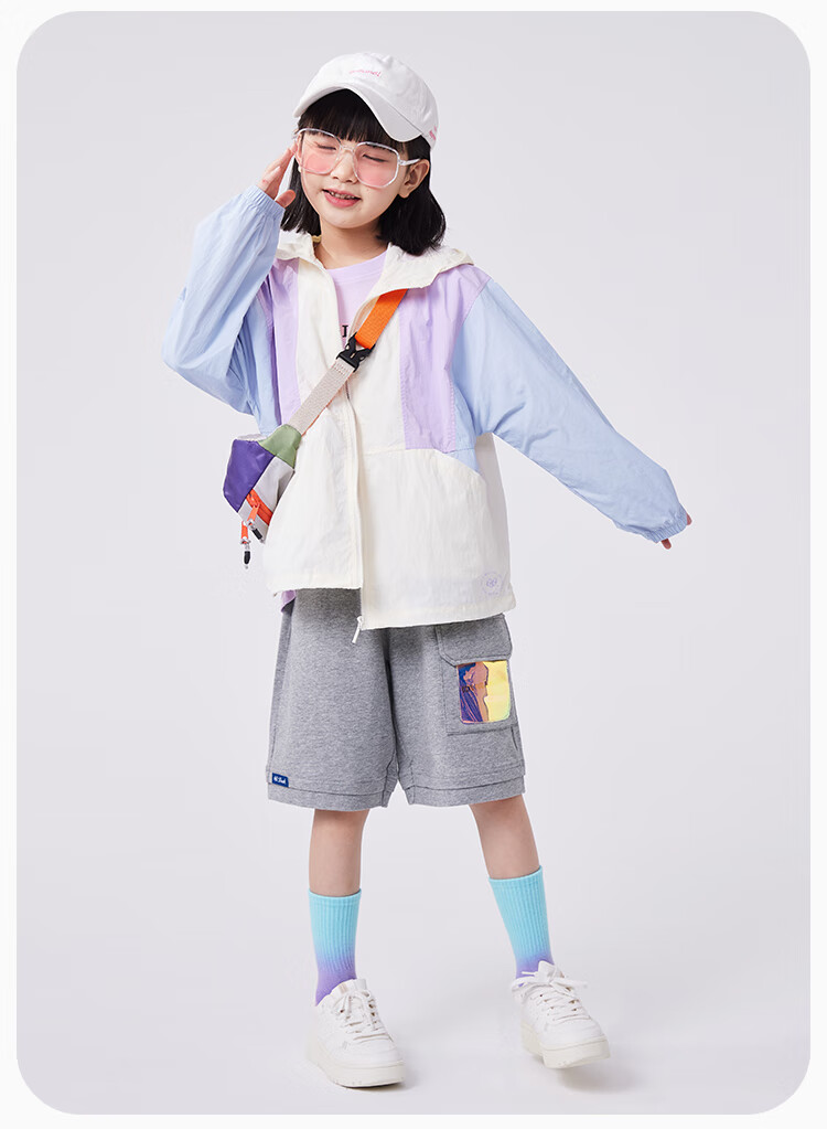 QQ DUCK Children's Clothing Girls' Sun Protection Jacket Kids' Summer Thin Coat Sunshade Youth Clothing Three Colors Off-White; 130 26