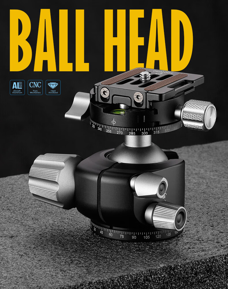 Leofoto Gimbal, Dual Panoramic 360-Degree Clamp, Photography And Videography, Mirrorless And DSLR Camera, Lightweight And Stable Professional Spherical Gimbal, LH-36R 2