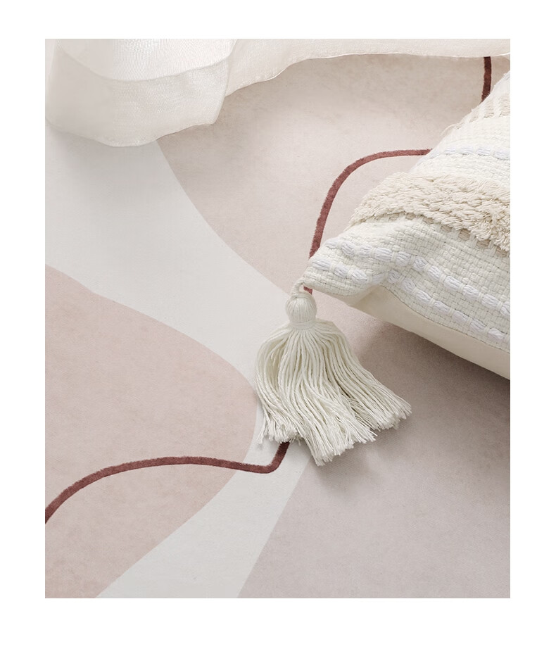 Qimian Crystal Velvet Living Room Carpet, Skin-Friendly Comfortable Dirt-Resistant Non-Slip, Kate, Modern Minimalist, 200*300cm 9