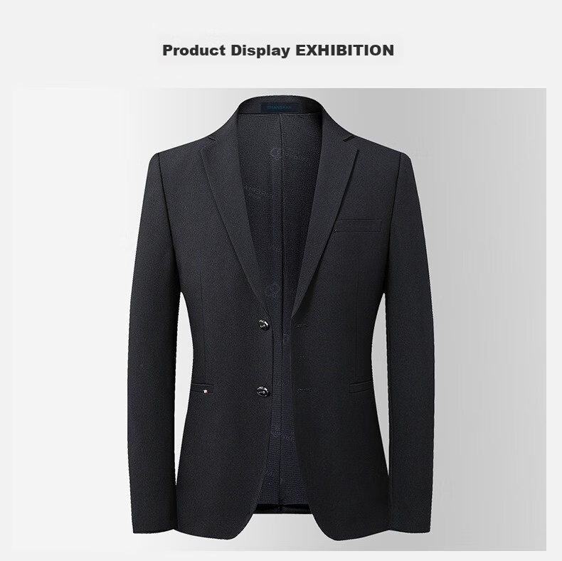 SHANSHAN Men's Suit Jacket for Spring And Autumn, Solid Color Two-Button Wrinkle-Resistant Professional Formal Wear Business Casual Blazer 21