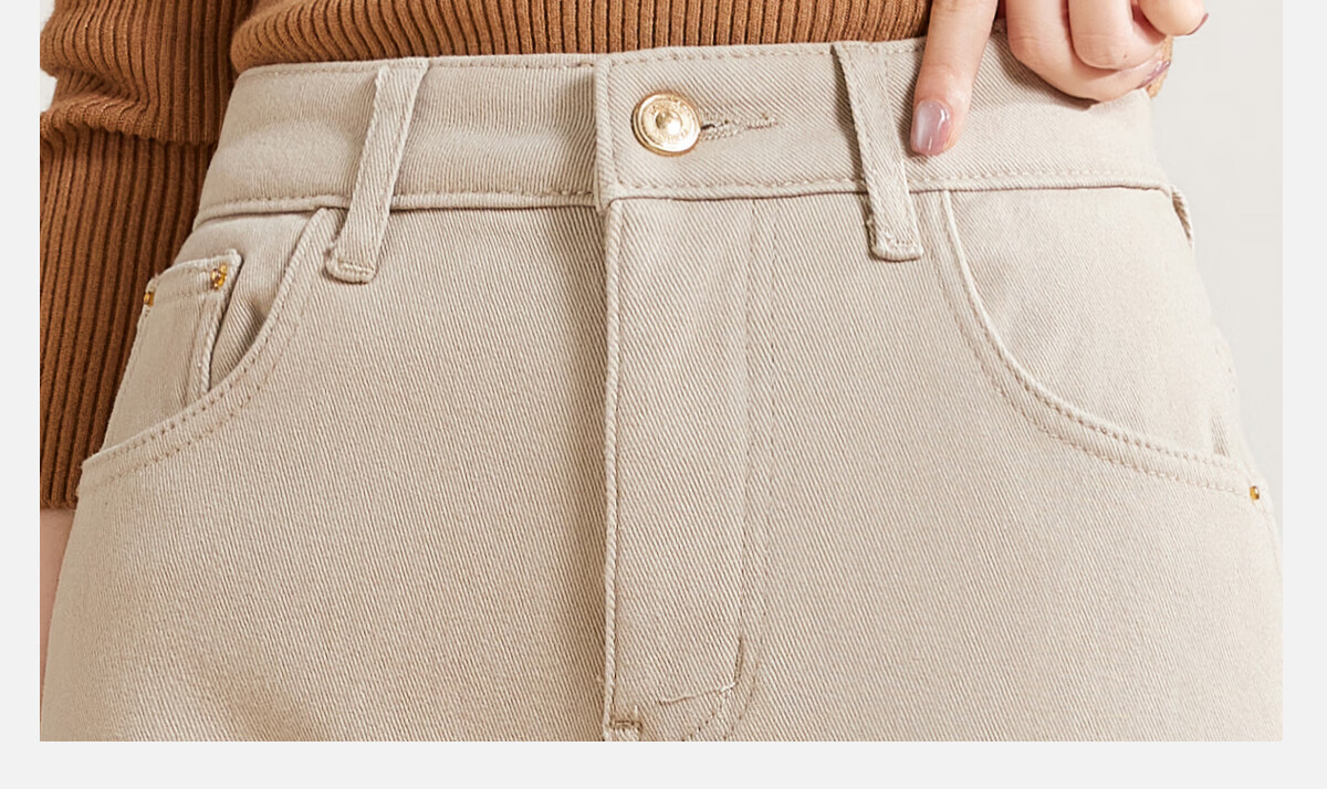 PinCai Women's Jeans, Spring And Autumn White High-Waisted Slimming Heightening Versatile Casual Trousers P143N1010 16