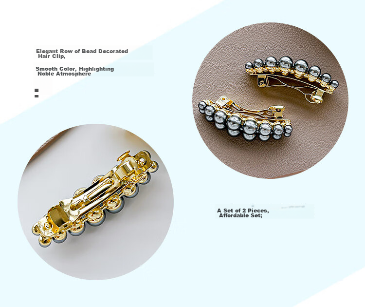 CHIMERA 2 Pieces Elegant Hair Clips, Spring Clips, Ponytail Clips, Half-Up Clips, Barrettes, Side Hair Accessories, Birthday Gift for Wome 34