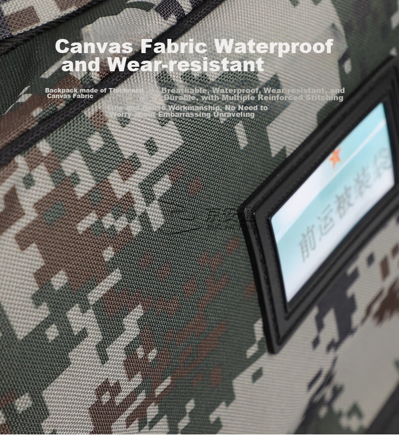 Jingantong Camouflage Front Carry Bag, Stay-Behind Bag, Thickened Large Capacity Waterproof Canvas Handbag with Rear Compartment 3