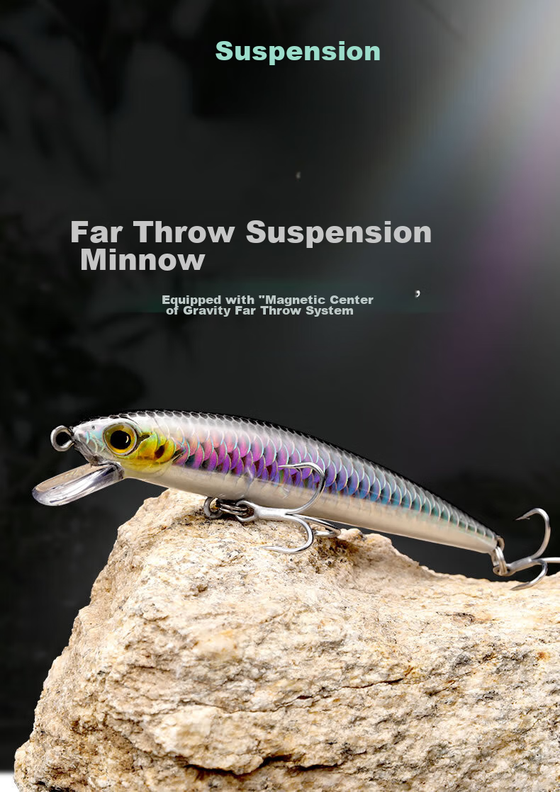 Guowangliya, Suspended Shadow Hovering Minnow Long-Casting Lure, Topmouth Culter Bait, 6.5g-80mm, LN05 1