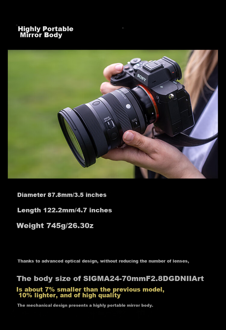 SIGMA Art 24-70mm F2.8 DG DN II, Full-Frame Mirrorless Camera, Constant Aperture 2470, Portrait Landscape Travel Live Streaming (L-Mount) 9