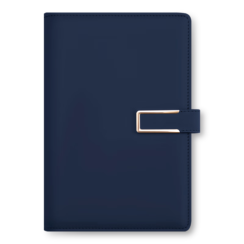 Jiaranheng Business A5 Notebook, Leather Cover Stationery, Thickened with Buckle, High-Quality Diary, Work Log, Office Meeting Record Book, Customizable, Blue