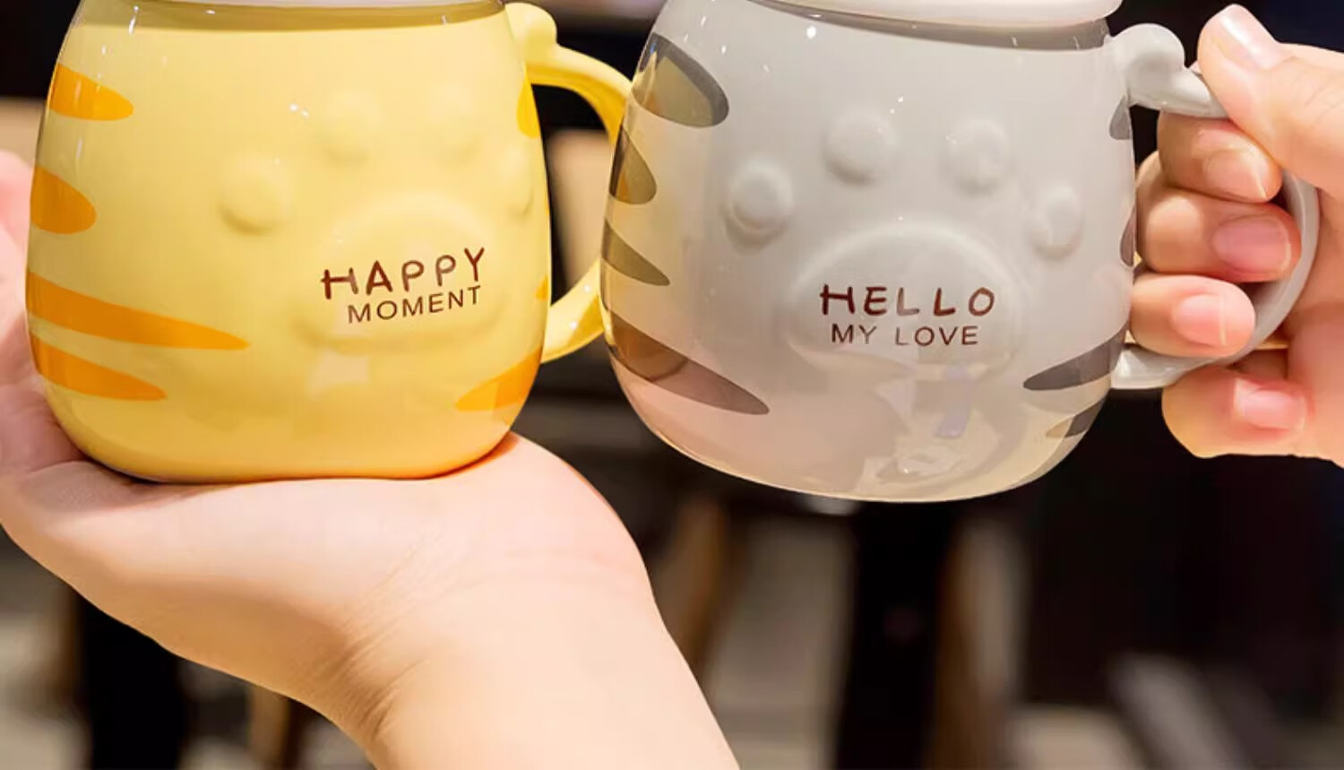 PINYU Ceramic Mug Large Capacity Gradient Pink Coffee Tea Cup for Home Office Breakfast Holiday Gift Souvenir 7