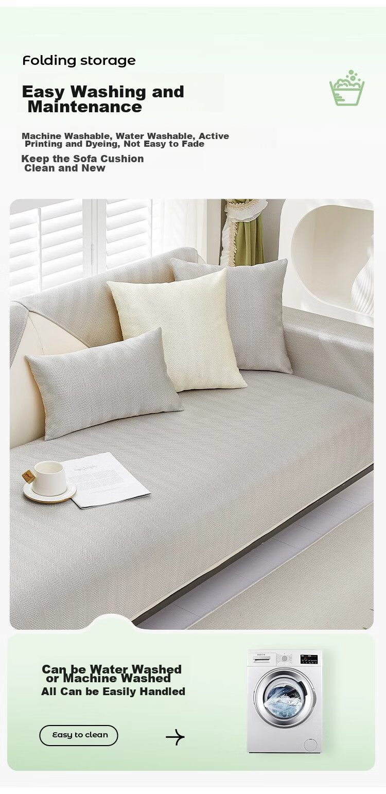 AVIVI Ice Silk Sofa Cushion, Summer Cooling Mat, Sofa Cover, Armrest Cover, Sofa Towel, 90*90 Cengning 8