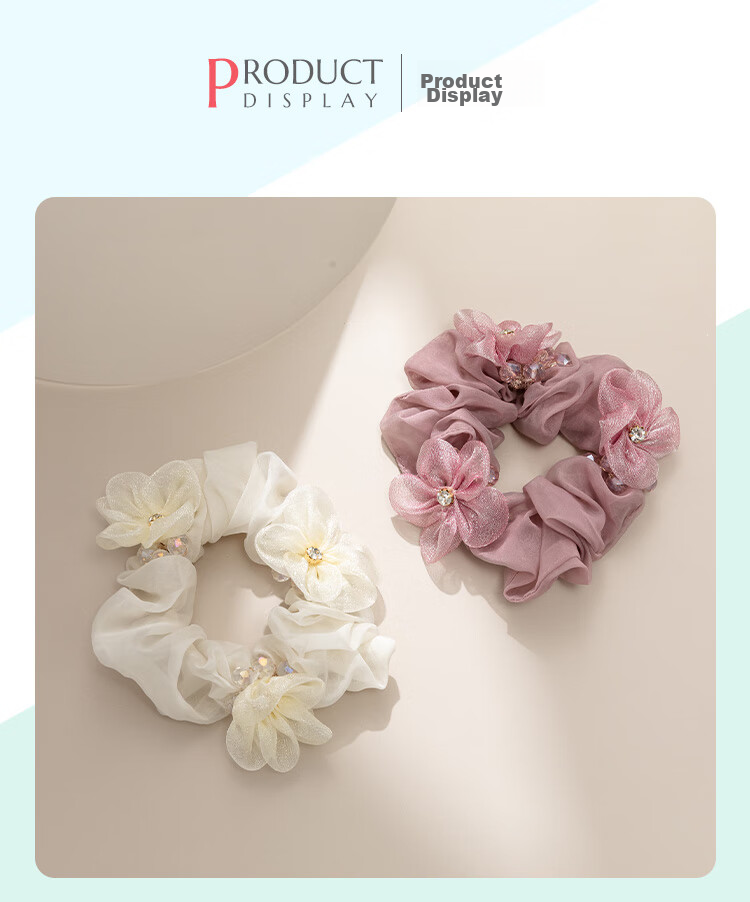 CHIMERA 2-Piece Hair Ties, Flower-Shaped Hair Bands, Bun Holders, Ponytail Holders, Hair Accessories, Elastic Bands for Women, Mid-Autumn Festival Gift 19