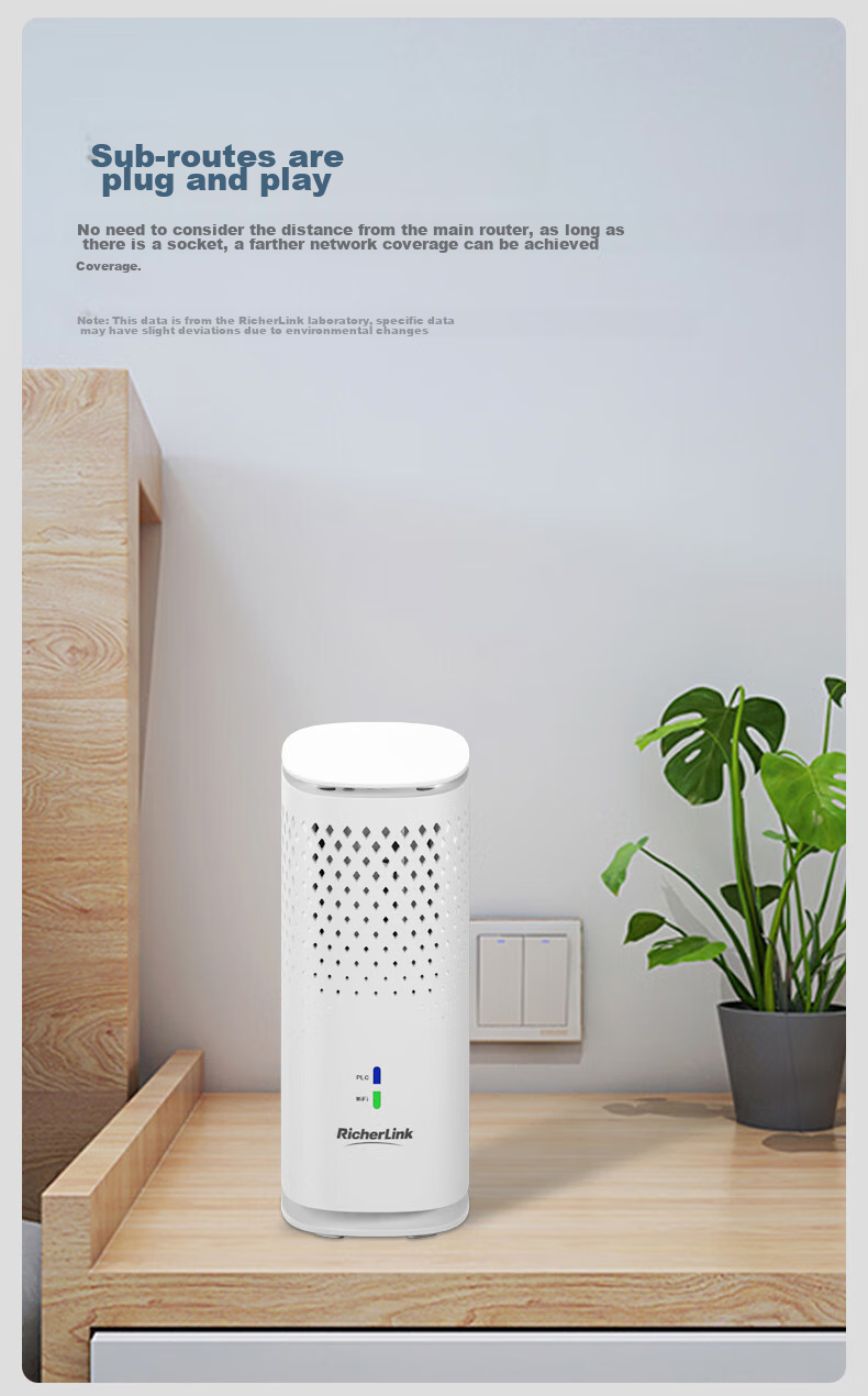 RicherLink AX3000 Gigabit Wireless Parent-Child Whole House Distributed Router, WIFI6 Powerline Amplifier Signal Booster Wall-Penetrating King R6 Parent-Child Router Set 6