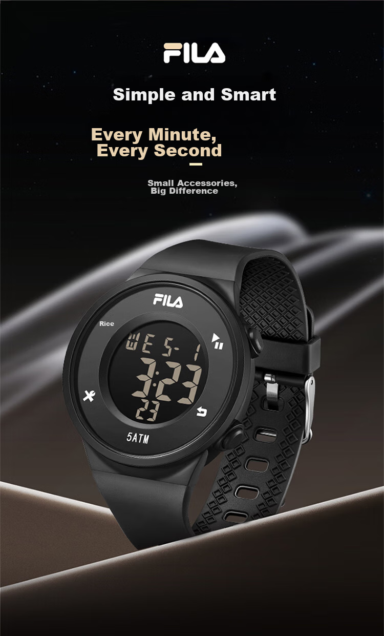 FILA Electronic Watch, Luminous Digital Watch, Sports Watch, Student Watch, Exam Watch for Middle And High School Students, 6557-017 1