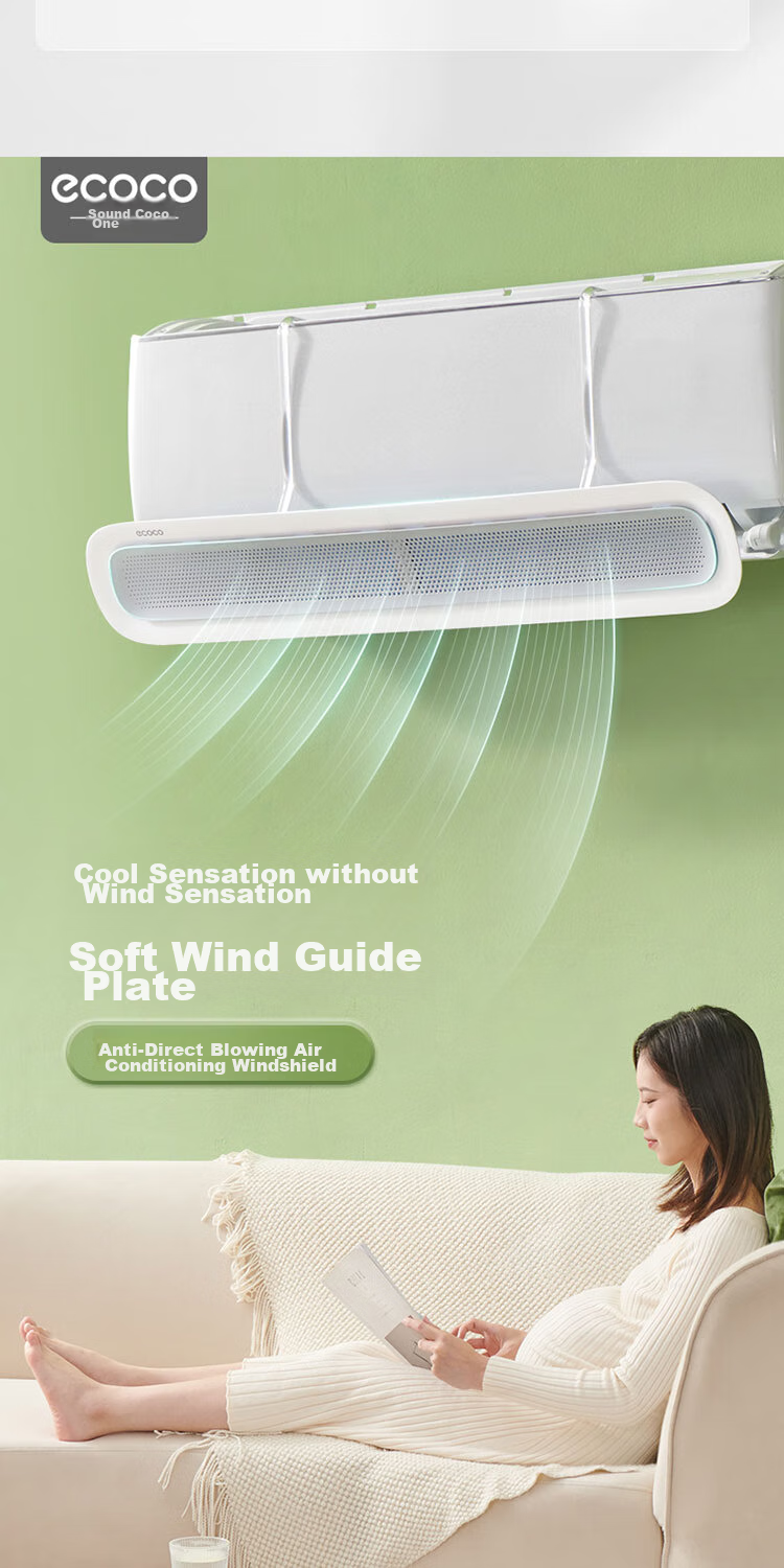 Ecoco Air Conditioner Wind Shield No-Installation Anti-Direct Blow Maternity Cold Air Outlet Hanging Deflector Panel 4