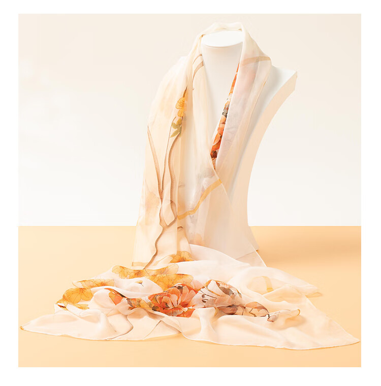 Shanghai Story Women's 100% Mulberry Silk Chiffon Scarf Sunscreen Shawl Birthday Gift Scarf Gift Box Rose Pink 22