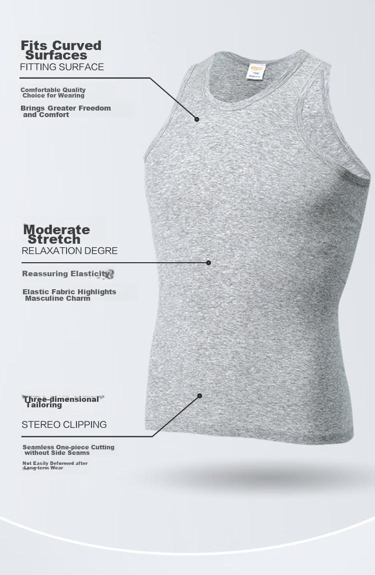 Hodohome Men's Pure Cotton Sleeveless Tank Top, All-Season Undershirt, Basic Undershirt for Men, White, 3XL, 185/110 7
