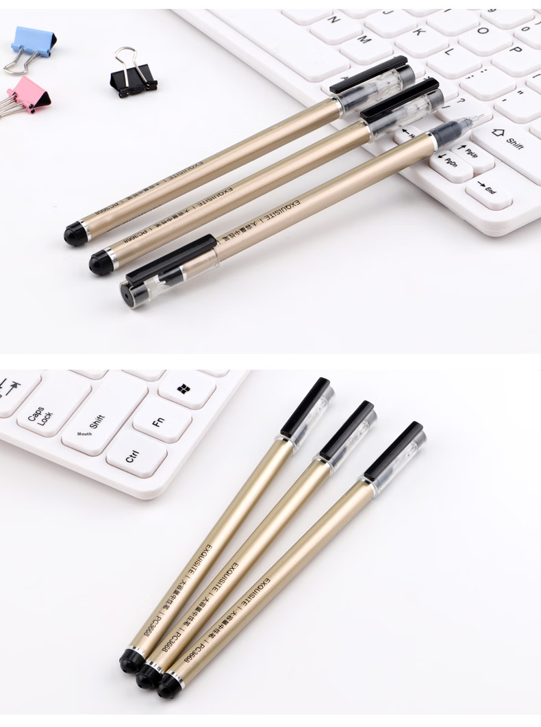 BAOKE PC3948A Full Needle Tube 0.5mm Black Gel Pen Student Exam Writing Office Signature Pen 12pcs/Box 10