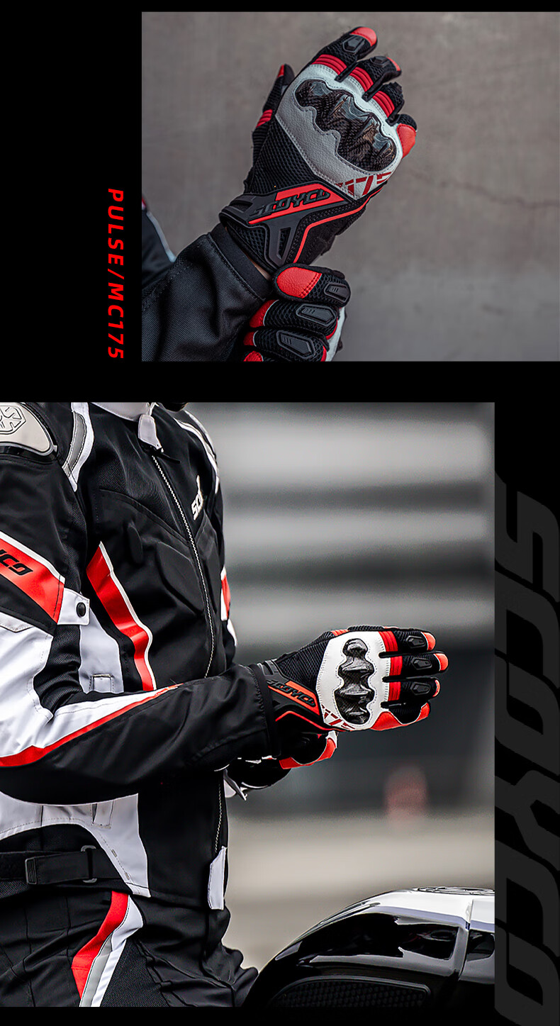 SCOYCO Motorcycle Gloves Summer Anti-Fall Riding Carbon Fiber Full Finger Racing Gloves Breathable Unisex Couple Style 17