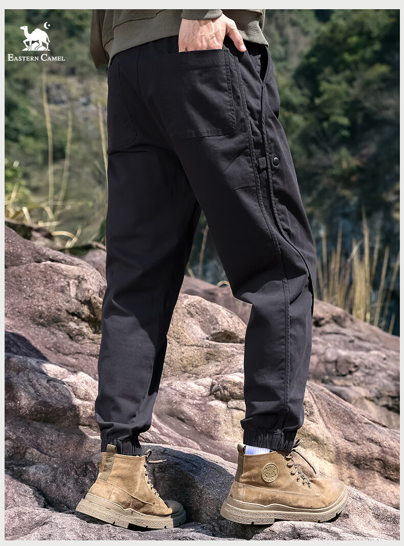 EASTERN CAMEL Casual Pants for Men, Spring And Summer Outdoor Sports Versatile Casual Tapered Cargo Pants Long Trousers, Khaki, L 12
