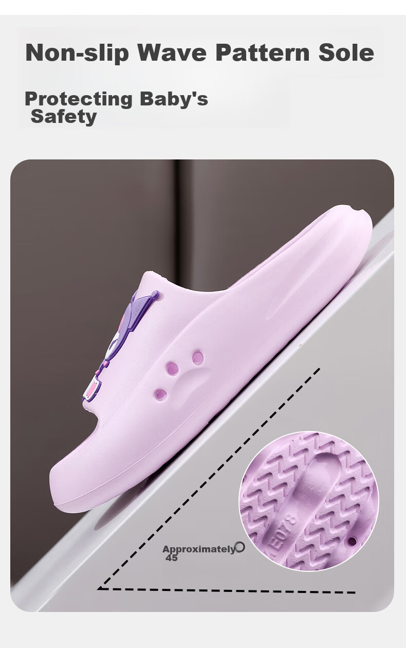 GUOLUOFEI Children's Slippers Summer Baby Bath Sandals for Boys And Girls Blue Cinnamoroll Design 160mm Inner Length 16cm 2