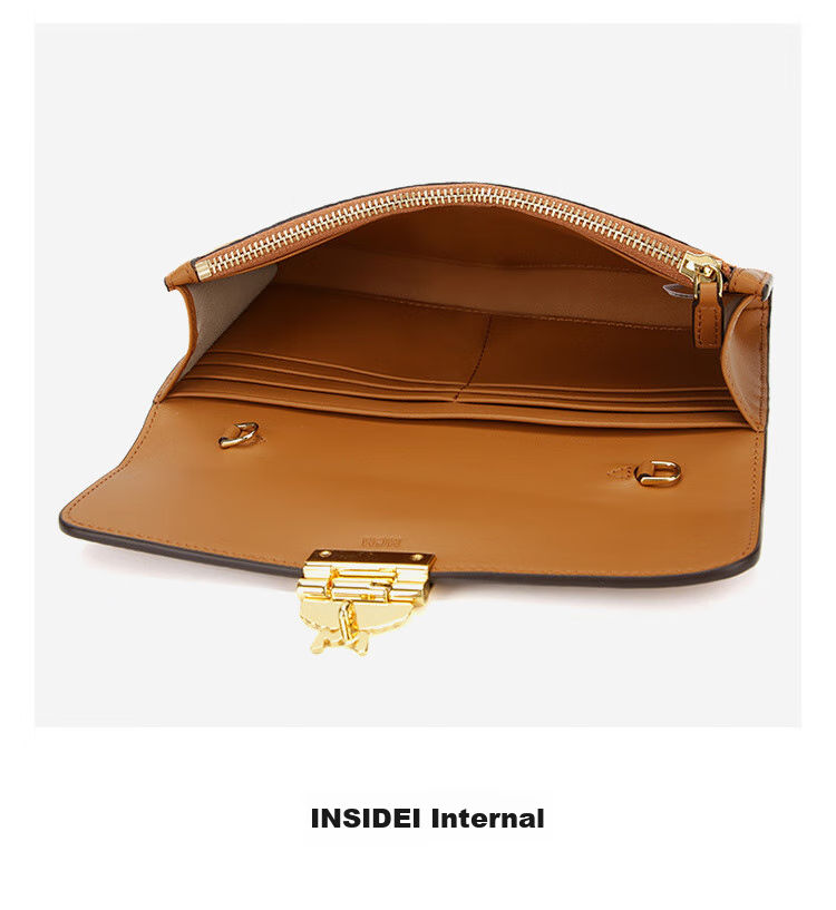 MCM [Brand Original Box] TRACY Large Leather Chain Crossbody Women's Bag, Cognac Color, Gift 6