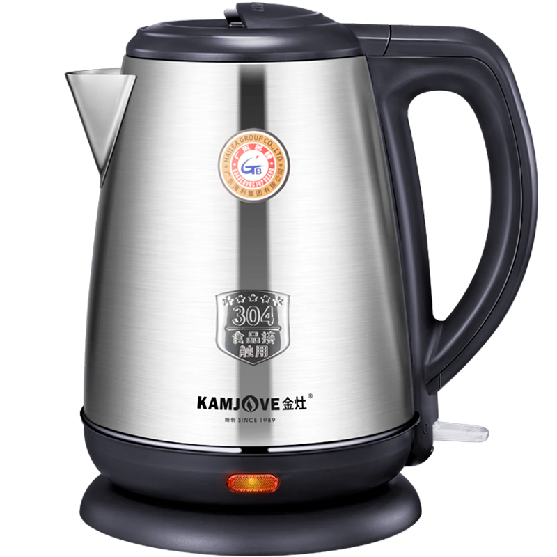 KAMJOVE Electric Kettle, 304 Stainless Steel Water Boiler, 1.7L Large Capacity Hot Water Kettle, Household Electric Kettle, T-65