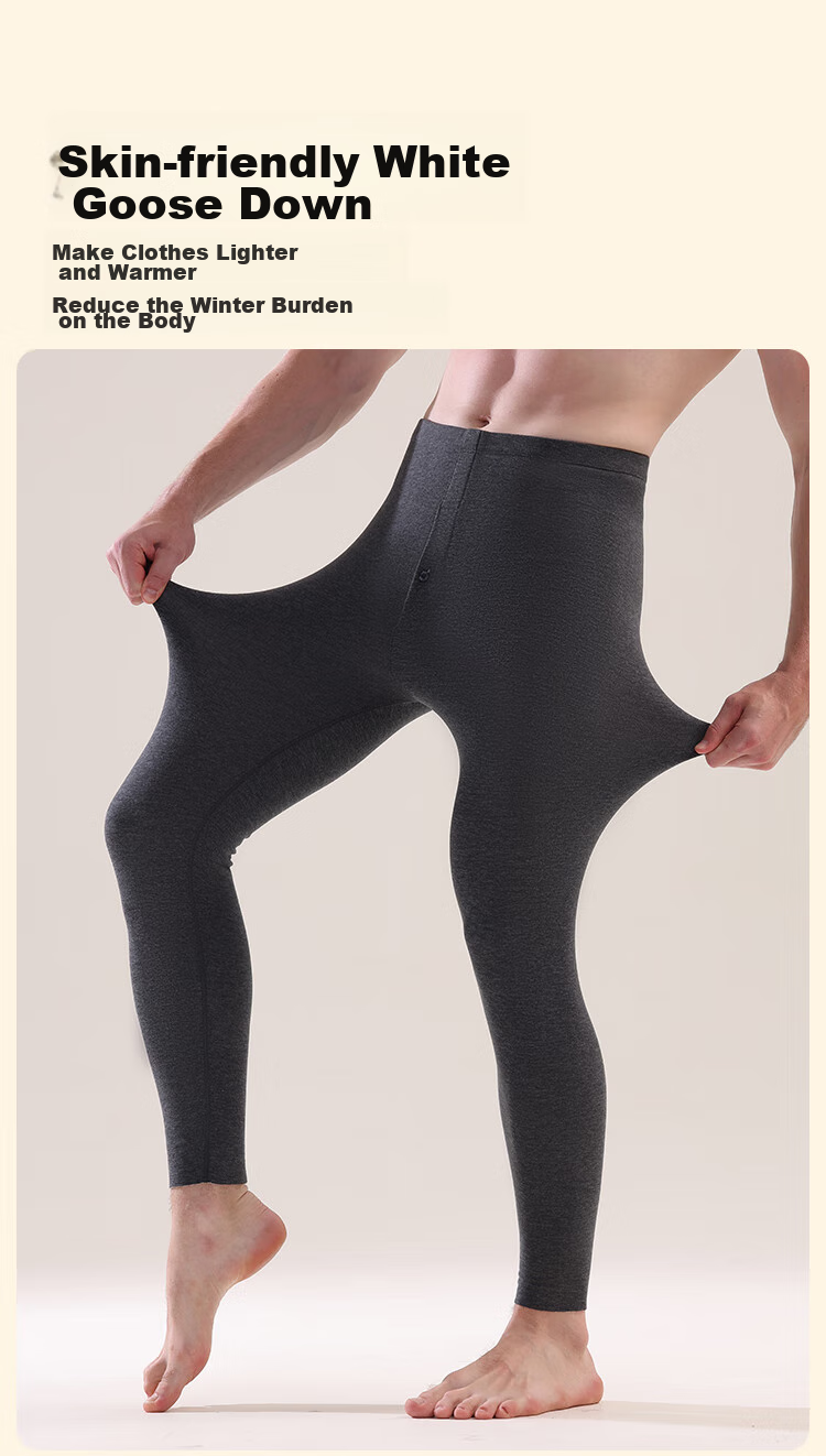 MiiOW [Acetate Goose down Cashmere Silk] German Velvet Thermal Underwear for Men, Autumn Pants, Thick Cotton Trousers, Men's Long Johns 7