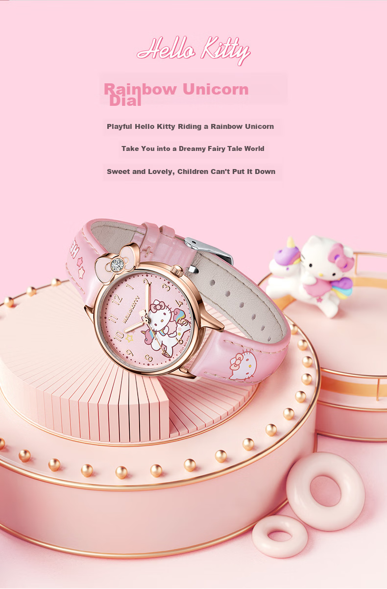 ZGO X Sanrio Watch for Women Students, Waterproof Quartz Watch for Elementary And Middle School Children, Girls' Watch, 273 White 4