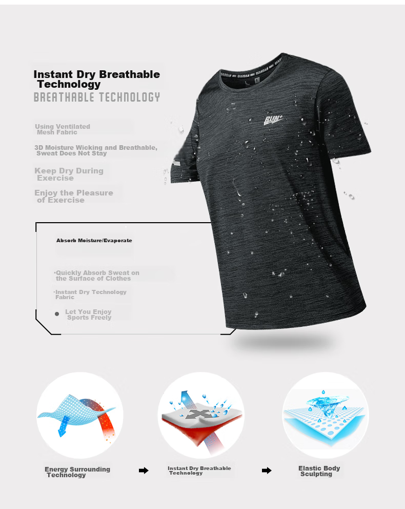 Jordan Men's Short Sleeve T-Shirt Thin Quick-Dry Sports Round Neck Ice Silk Casual Running Fitness Top 2