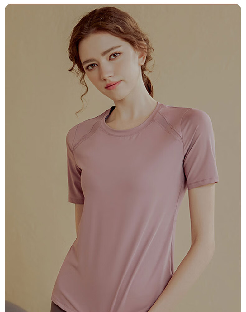 XUEXIMAN Yoga Top for Women, Fitness Short-Sleeve Shirt, Running Sports Slim-Fit Workout Top, Pilates Training Wear 12