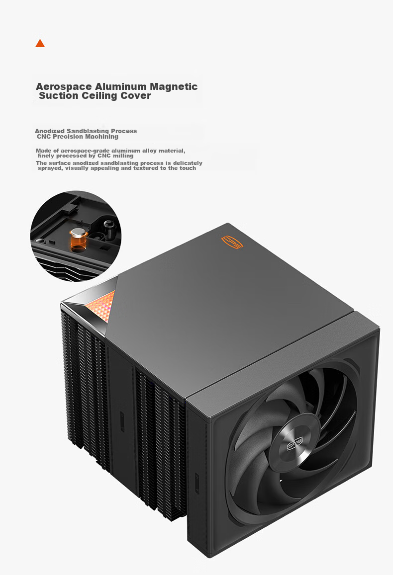 PCCOOLER RZ820 8 Heat Pipe CPU Air Cooler (290W/Mega Dual Tower/Air Aluminum ARGB Magnetic Top Cover/14CM Large Fan/Copper Base) 4