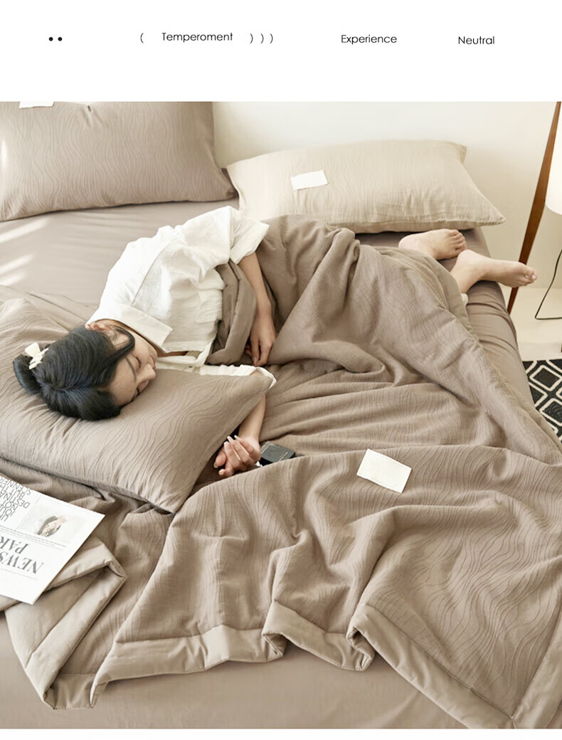 Wuyinliangpin Class A Pure Cotton 10% Soybean Fiber Summer Cool Quilt, Air Conditioning Comforter, 220*240cm 6