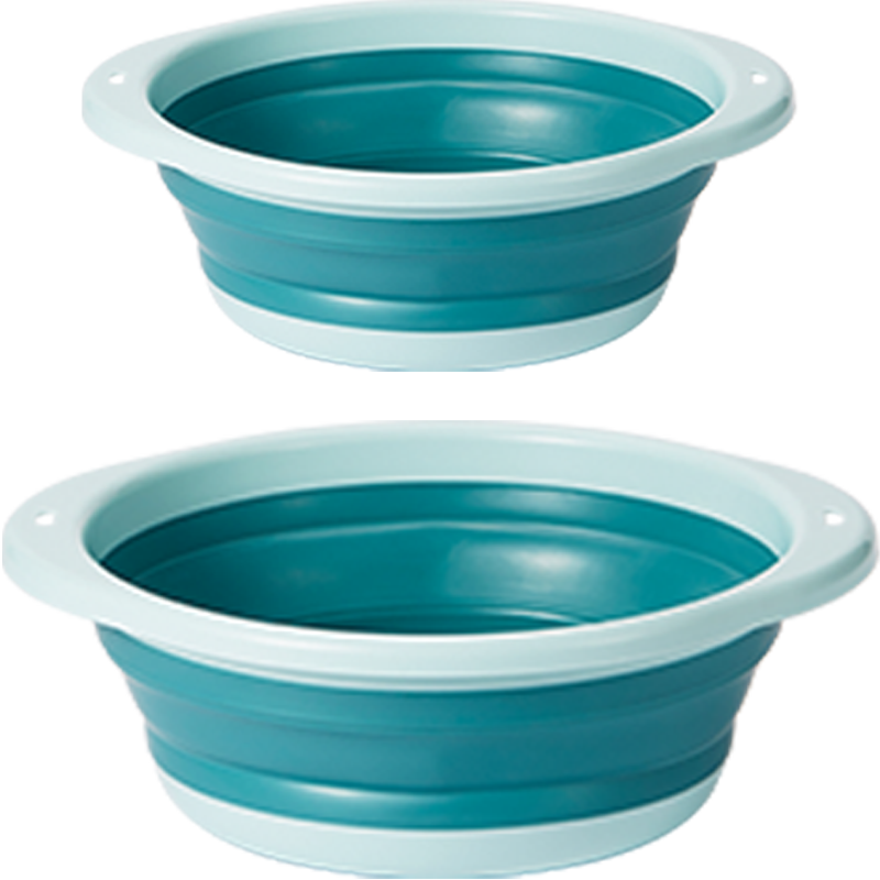 HOUYA Foldable Washbasins, Large 35CM Medium 28CM, Set of 2, Portable, for Student Dormitory And Home Use, Foot Washing And Laundry Basi