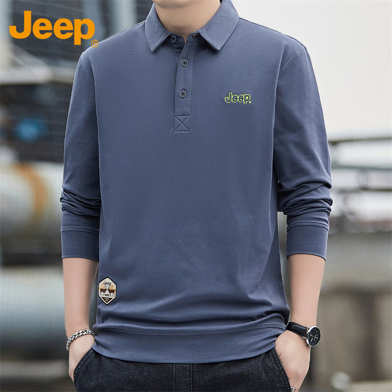Мужская футболка JEEP с длинным рукавом, утепленная, свободная, повседневная, размер L