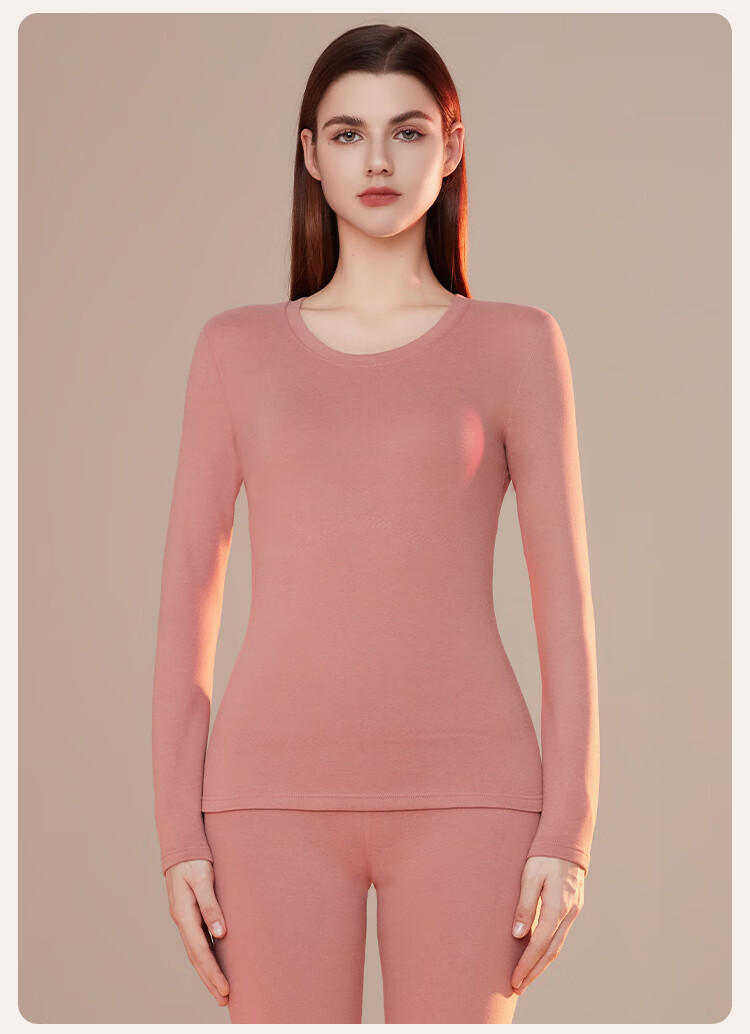 Ordifen Cashmere Silk Patch Set Autumn Winter Seamless Women's Thermal Underwear Heating Top and Bottom Haixia M 12
