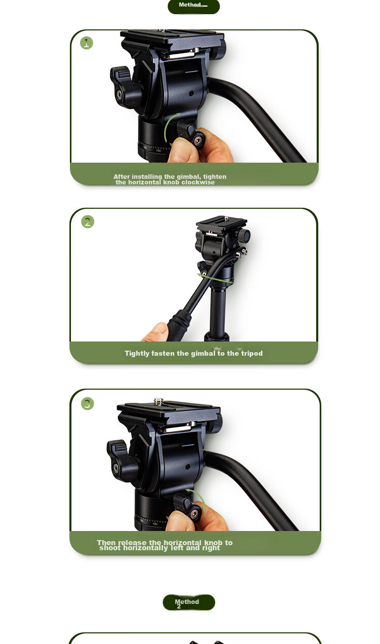 Fotopro MH-2L with Built-In Level Bowl Base, Akar Standard, Camera Mirrorless Video Shooting Hydraulic Damping Camera Gimbal, Black 15