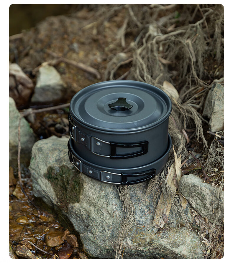 E-Rover Outdoor Camping Cookware Set, Including Kettle, Frying Pan, Pot Cover, And Complete Camping Equipment, Qianzi Cookware 10