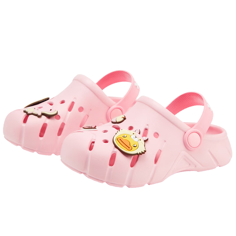 B.Duck Children's Garden Shoes, Cartoon Slippers for Boys And Girls, Indoor Beach Clogs, 5903 Pink, Size 26