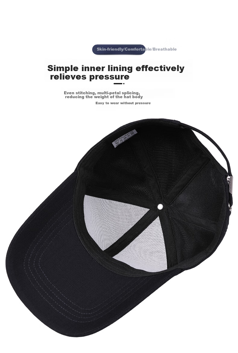 Denssyne Extended Brim Hat for Men, Summer Hard Top Face-Slimming Baseball Cap, High-End Fashionable Thin Sun Protection Visor Cap for All Seasons 4