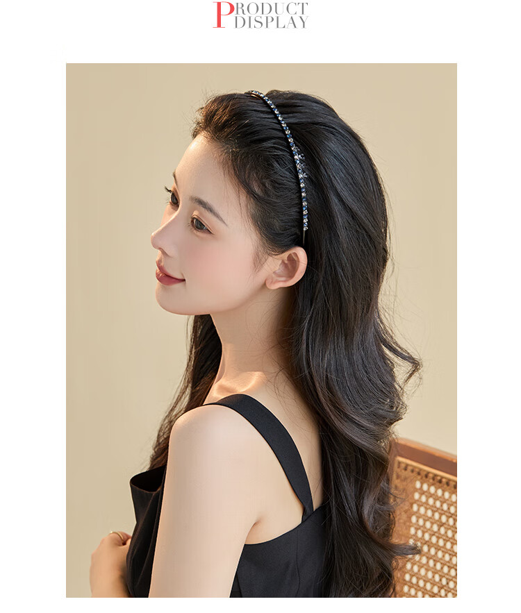 CHIMERA Elegant Rhinestone Headband, Simple Long-Toothed Wavy Hair Clip for Face Washing And Styling, Mid-Autumn Festival Gift 5