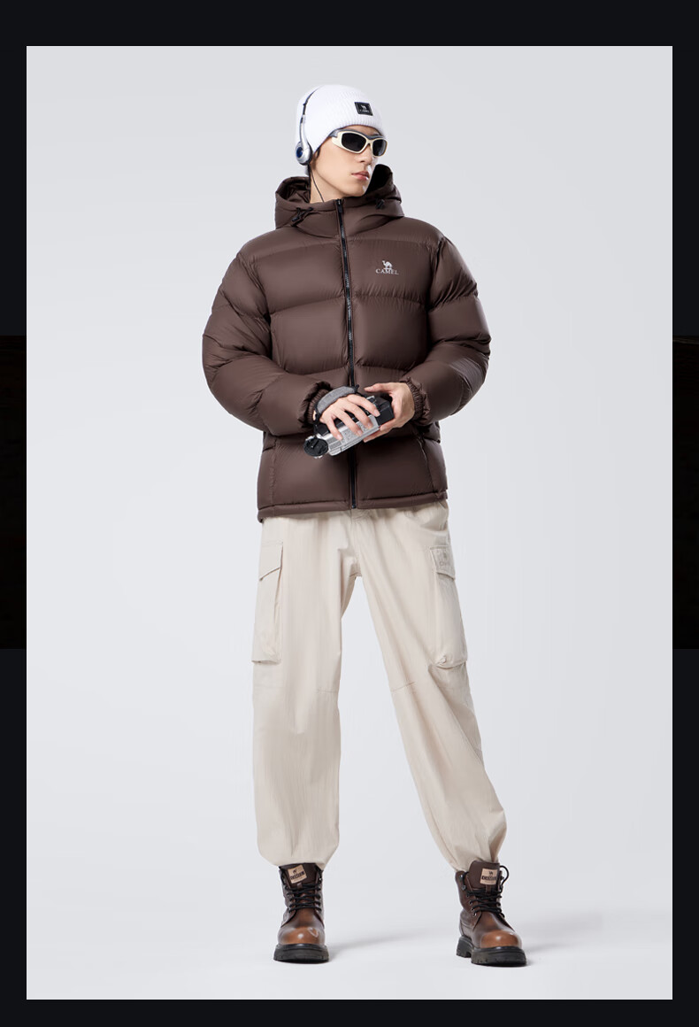 CAMEL Zhichun down Jacket for Men, Winter Thick White Duck down, Couple's Puffer Coat, Warm Outerwear M33CR07131 16